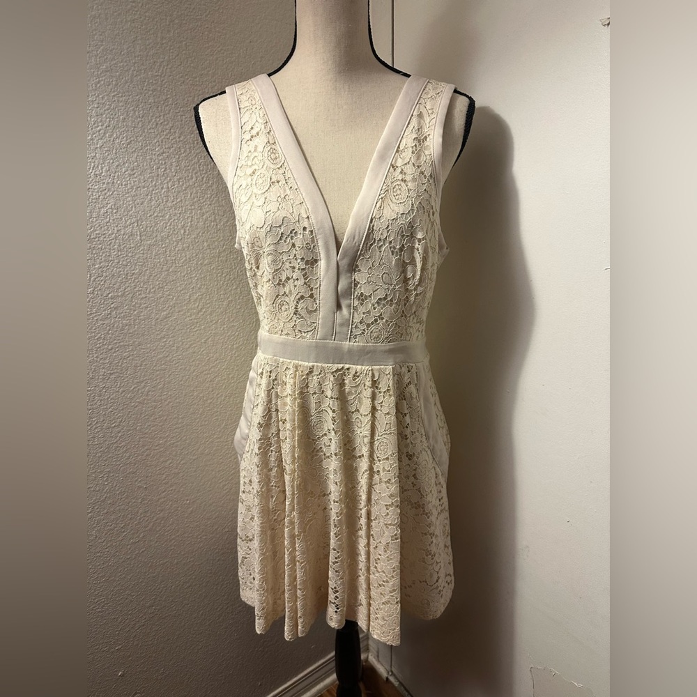 Free People cream lace dress
